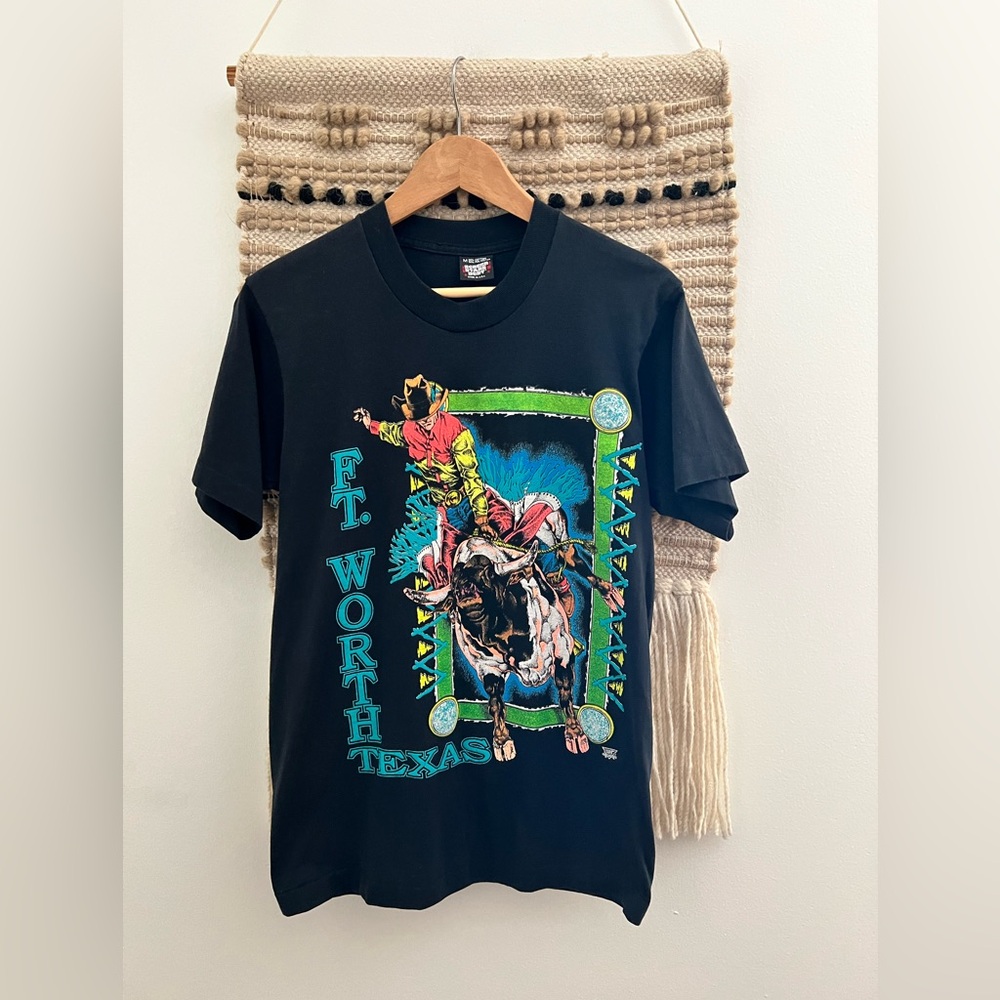 Vintage 90s Western Cowboy Classic Black T-Shirt